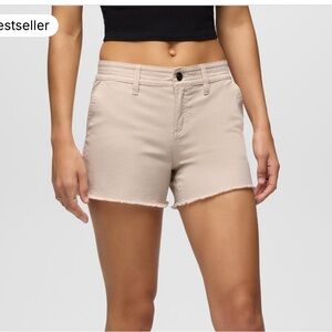 Prana women’s Y2K Sancho fringes hems Short in Chalk khakis size 2 NEW